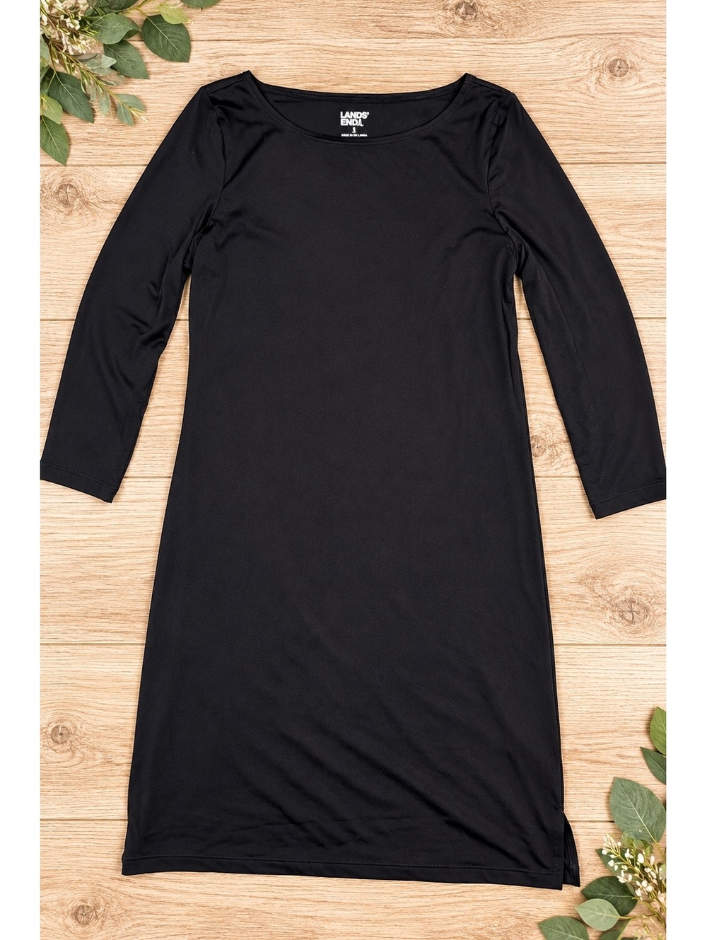 Lands' End Black Long Sleeve Dress Size Small